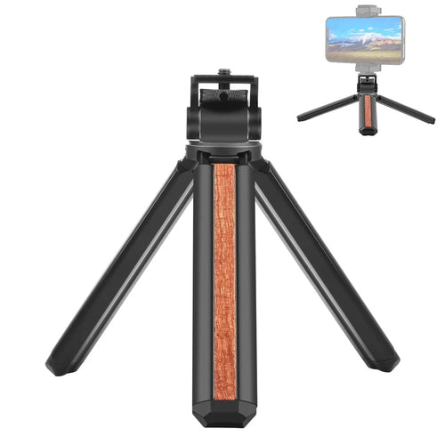 PULUZ PU621 Aluminum Alloy + Wood Anti Slip Adjustable Desktop Tripod with 1 / 4 Screw Mount for Camera Smartphone - 1