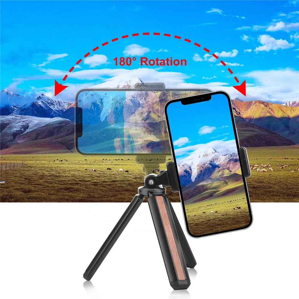 PULUZ PU621 Aluminum Alloy + Wood Anti Slip Adjustable Desktop Tripod with 1 / 4 Screw Mount for Camera Smartphone - 4
