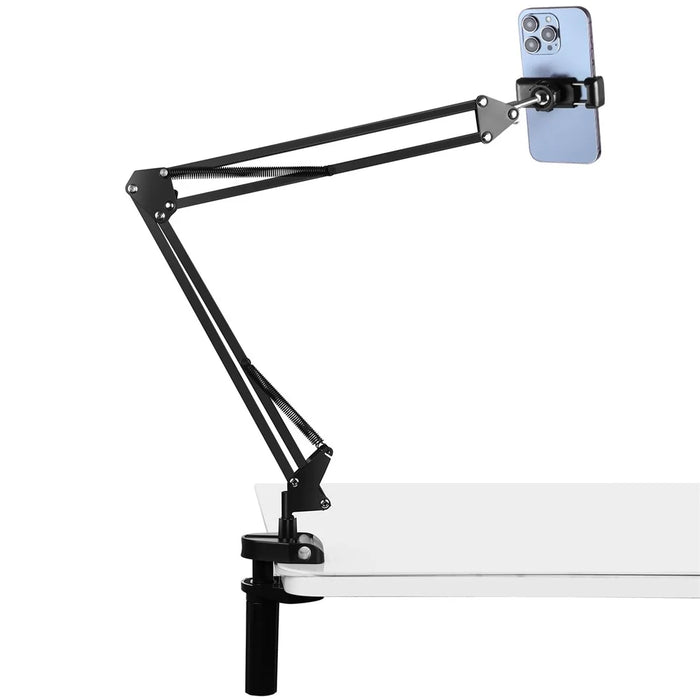 PULUZ PU650B Foldable Suspension Arm Phone Holder 360 Degree Rotation Desk Mount for Smartphones Up to 6.8 Inch - 1