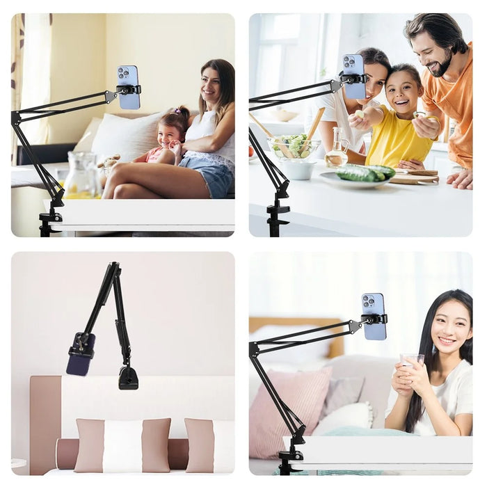 PULUZ PU650B Foldable Suspension Arm Phone Holder 360 Degree Rotation Desk Mount for Smartphones Up to 6.8 Inch - 7