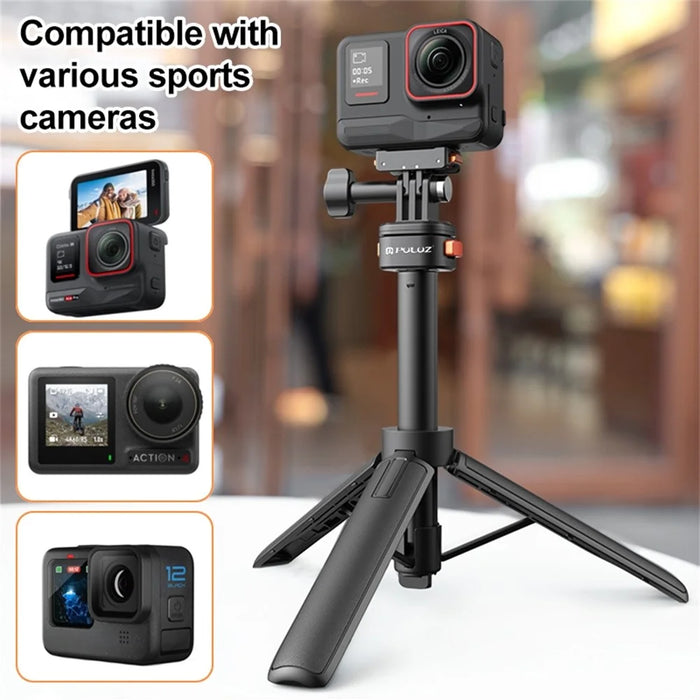 PULUZ PU729B Mini Magnetic Quick Release Tripod Adjustable Height Portable Selfie Stick for Action Cameras - 7