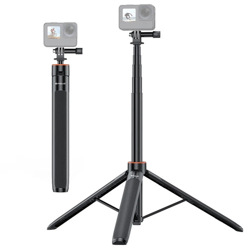 PULUZ PU731B 2 in 1 Aluminum Alloy Selfie Stick Tripod Stand 54 Inch Extendable Monopod for Action Camera - 1