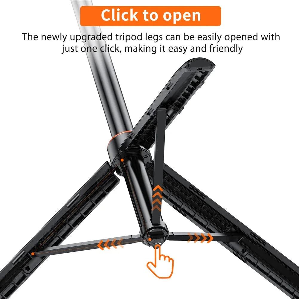 PULUZ PU731B 2 in 1 Aluminum Alloy Selfie Stick Tripod Stand 54 Inch Extendable Monopod for Action Camera - 5