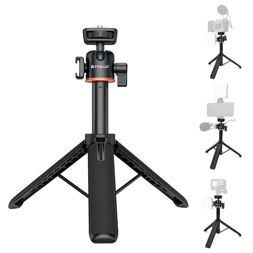 PULUZ PU732B 4 Sections Extendable Tripod Stand with 360 Degree Rotatable Ball Head for Action Cameras - 1