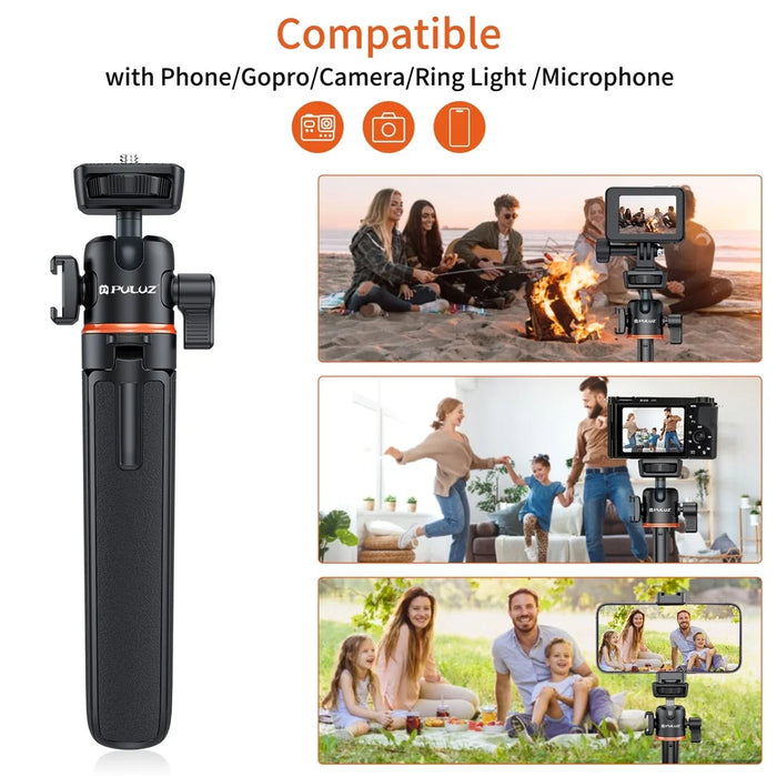 PULUZ PU732B 4 Sections Extendable Tripod Stand with 360 Degree Rotatable Ball Head for Action Cameras - 7