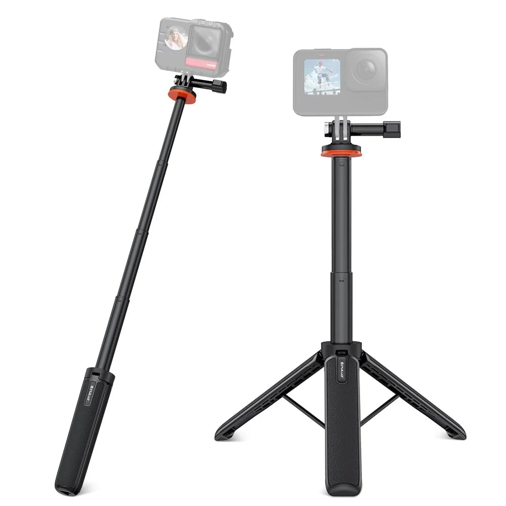 PULUZ PU733B 4-stage Adjustable Non Slip Tripod for GoPro / DJI Action Camera Extendable Selfie Stick - 1