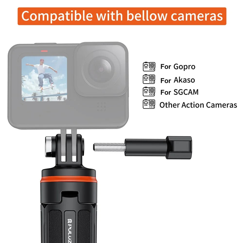 PULUZ PU733B 4-stage Adjustable Non Slip Tripod for GoPro / DJI Action Camera Extendable Selfie Stick - 3