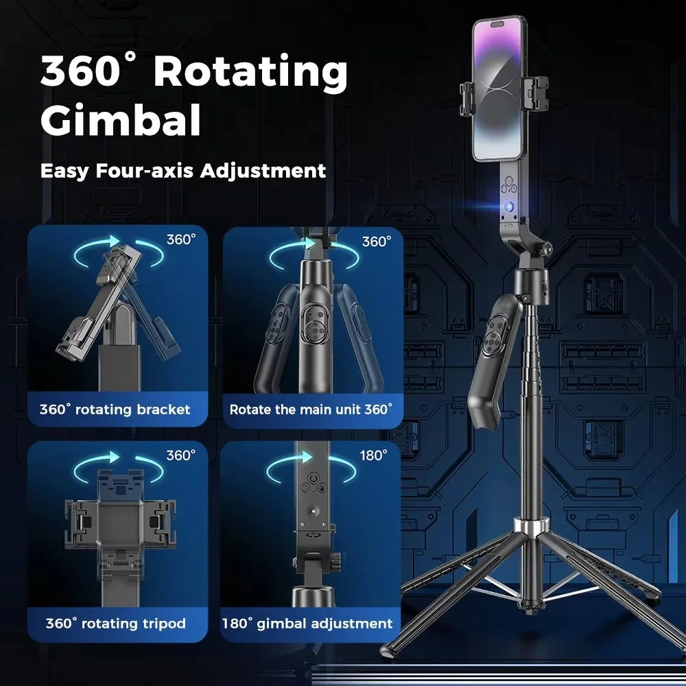 Q565 Smartphone Facial Tracking Gimbal Selfie Stick Anti Shake Extendable 4-Leg Stand - 7