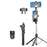K50 Dual Phone Clip Bluetooth-Compatible Selfie Stick 1.9m Extendable Live Streaming Tripod - Black - 1