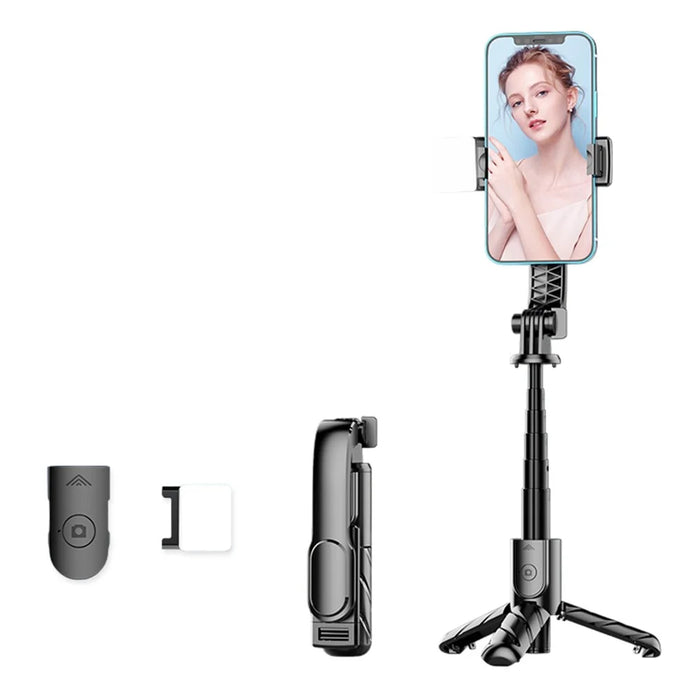 K25MINI Portable Bluetooth-Compatible Selfie Stick Smartphone Photography Tripod with 1 Fill Light - 1