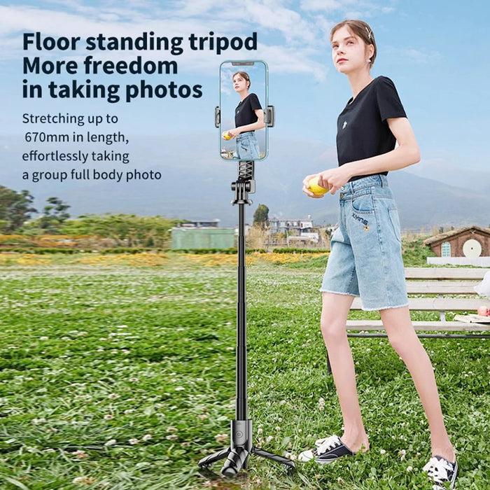 K25MINI Portable Bluetooth-Compatible Selfie Stick Smartphone Photography Tripod with 1 Fill Light - 6