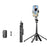 K27 Bluetooth-Compatible Selfie Stick Phone Extendable Live Streaming 4-Leg Stand with 1 Fill Light - Black - 1