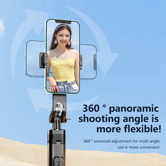 K27 Bluetooth-Compatible Selfie Stick Phone Extendable Live Streaming 4-Leg Stand with 1 Fill Light - Black - 3