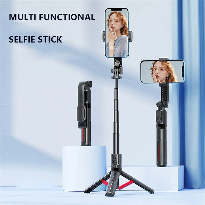 K26 Bluetooth-Compatible Phone Selfie Stick Portable Travel Extendable Live Streaming Tripod - Black - 7