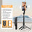 K26 Bluetooth-Compatible Phone Selfie Stick Portable Travel Extendable Live Streaming Tripod with 2 Fill Lights - Black - 3