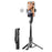 K26 Bluetooth-Compatible Phone Selfie Stick Portable Travel Extendable Tripod with 1 Square Fill Light - Black - 1