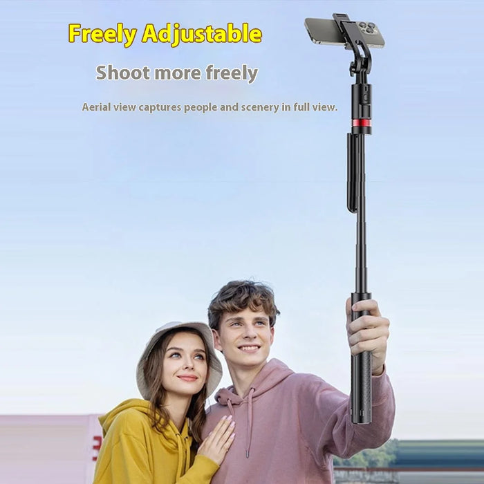 JH18 Selfie Stick Tripod Bluetooth-Compatible Remote Control Phone Tripod Stand Detachable Gimbal - Obsidian Black - 6