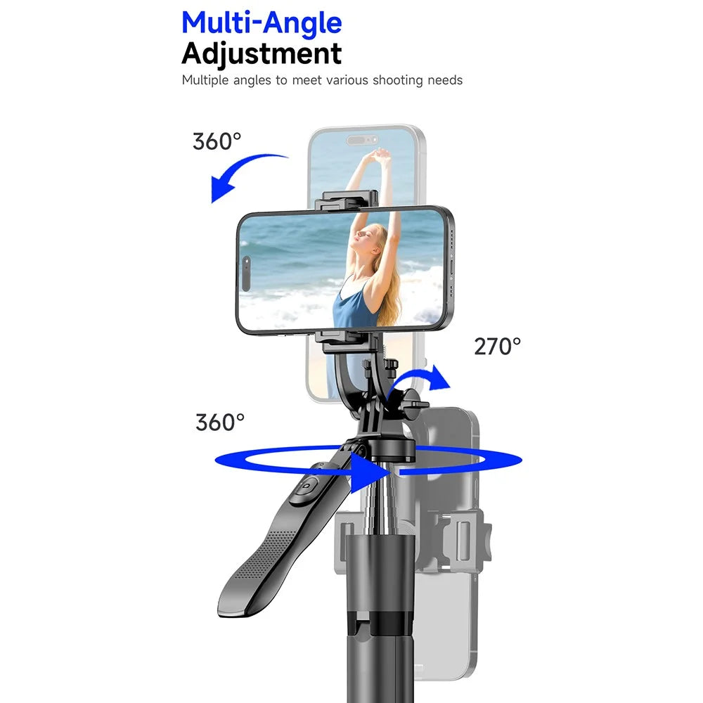 L15TT Auto Pop Up Tripod Anti Shake Floor Stand Stainless Steel Pole Extendable Selfie Stick - 5