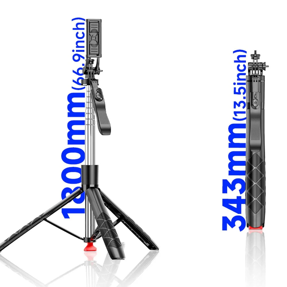 L15TT Auto Pop Up Tripod Anti Shake Floor Stand Stainless Steel Pole Extendable Selfie Stick - 7