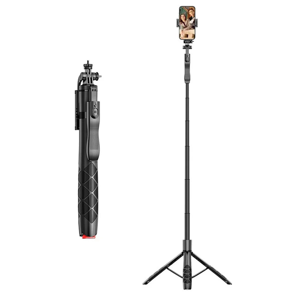 L16TT Aluminum Alloy Pole Extendable Selfie Stick Auto Pop Up Tripod Anti Shake Floor Stand for Panoramic Shooting - 1