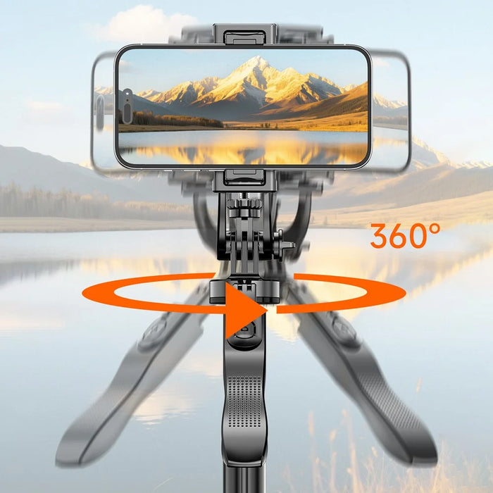 L16TT Aluminum Alloy Pole Extendable Selfie Stick Auto Pop Up Tripod Anti Shake Floor Stand for Panoramic Shooting - 6