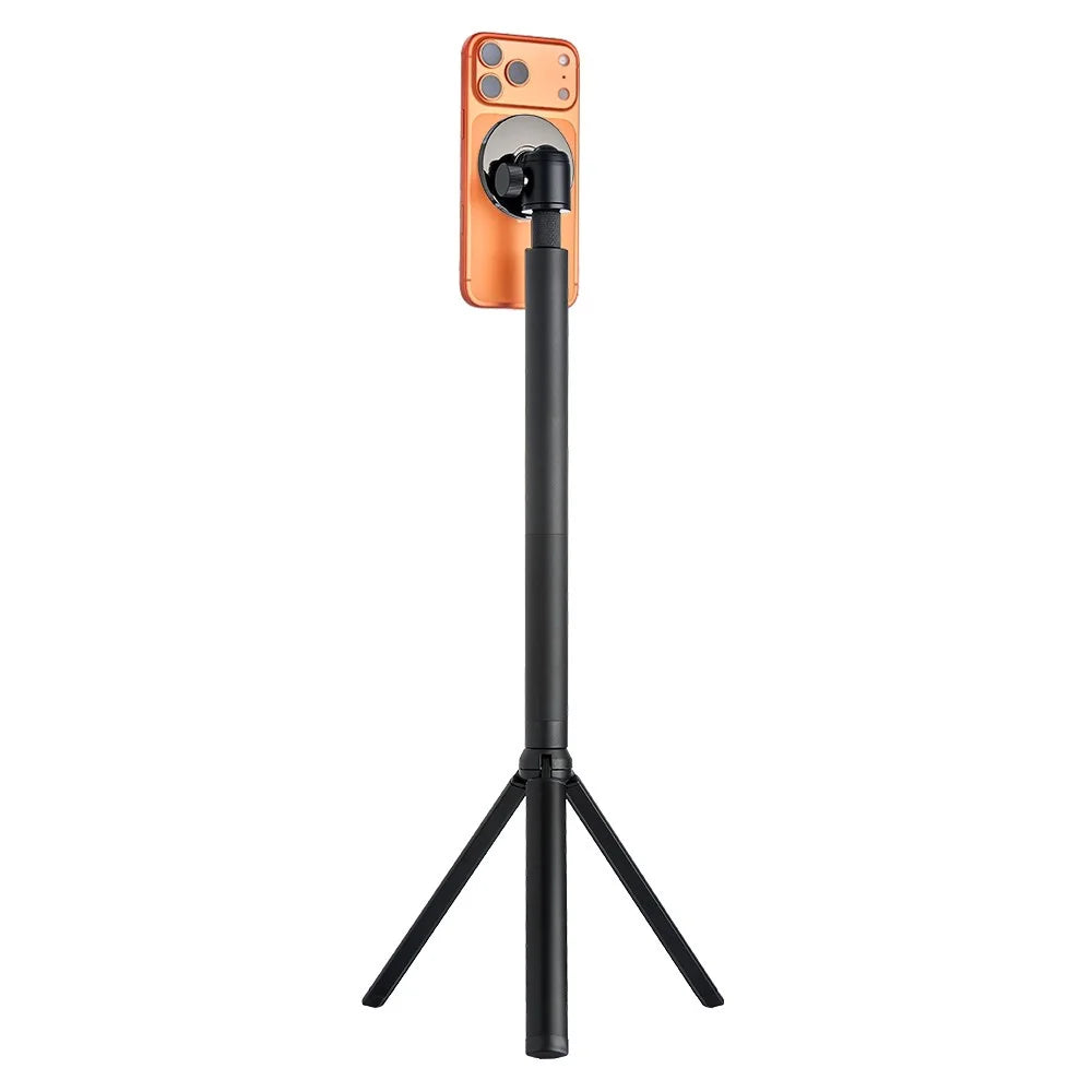 360 Degree Rotation Magnetic Phone Tripod for Golf Course 5-Section Extendable Aluminum Alloy Selfie Stick - 1
