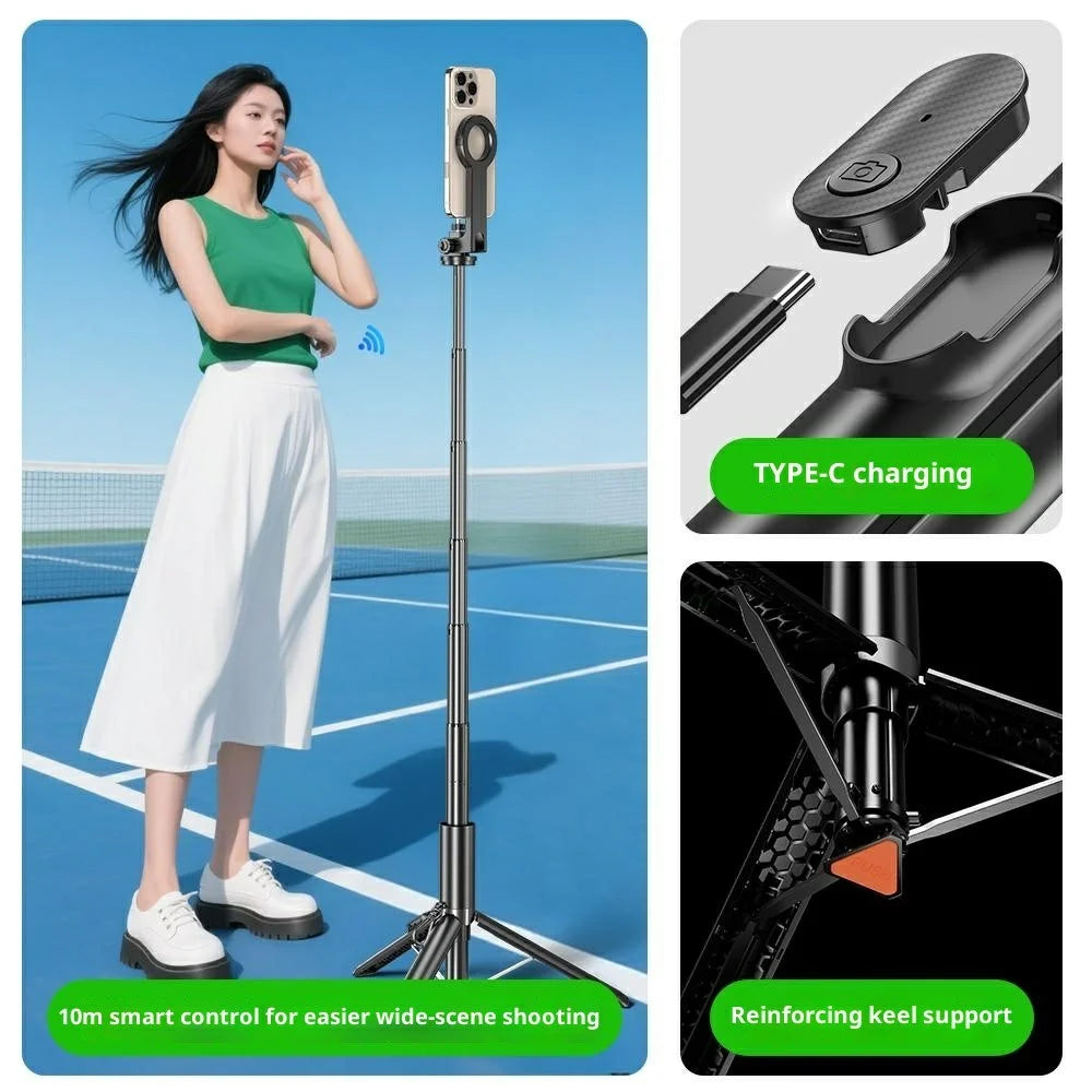 P24MF Portable Magnetic Tripod for Smartphones 360° Rotate Magnetic Selfie Stick Phone Holder - 7