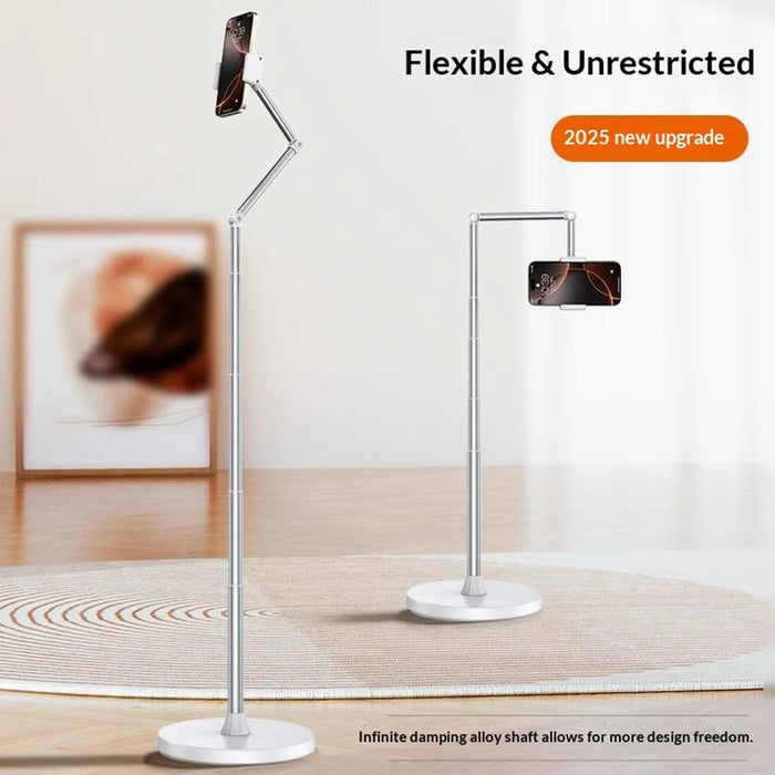 X9 Integrated Foldable Phone Floor Stand Telescopic Adjustable Overhead Shooting Stand for Live Streaming - White - 6
