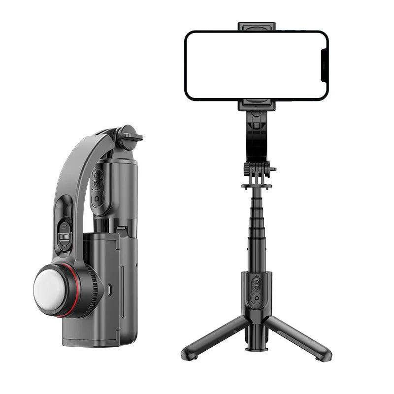 CYKE L18S For Smartphone Selfie Stick Single-Axis Gimbal Stabilizer Tripod Stand with 3-Color Fill Light - Black - 1