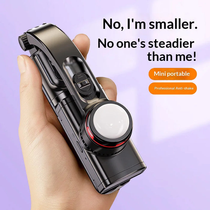 CYKE L18S For Smartphone Selfie Stick Single-Axis Gimbal Stabilizer Tripod Stand with 3-Color Fill Light - Black - 4