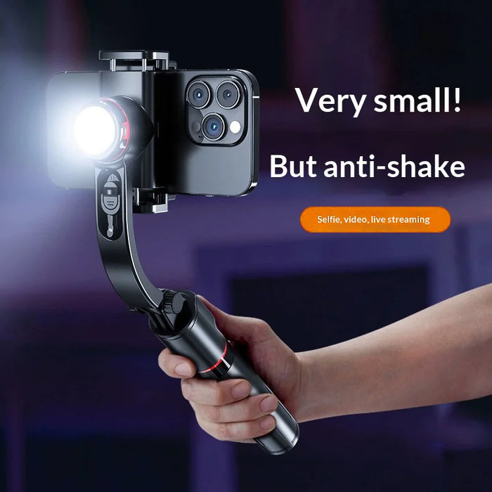 CYKE L18S For Smartphone Selfie Stick Single-Axis Gimbal Stabilizer Tripod Stand with 3-Color Fill Light - Black - 6