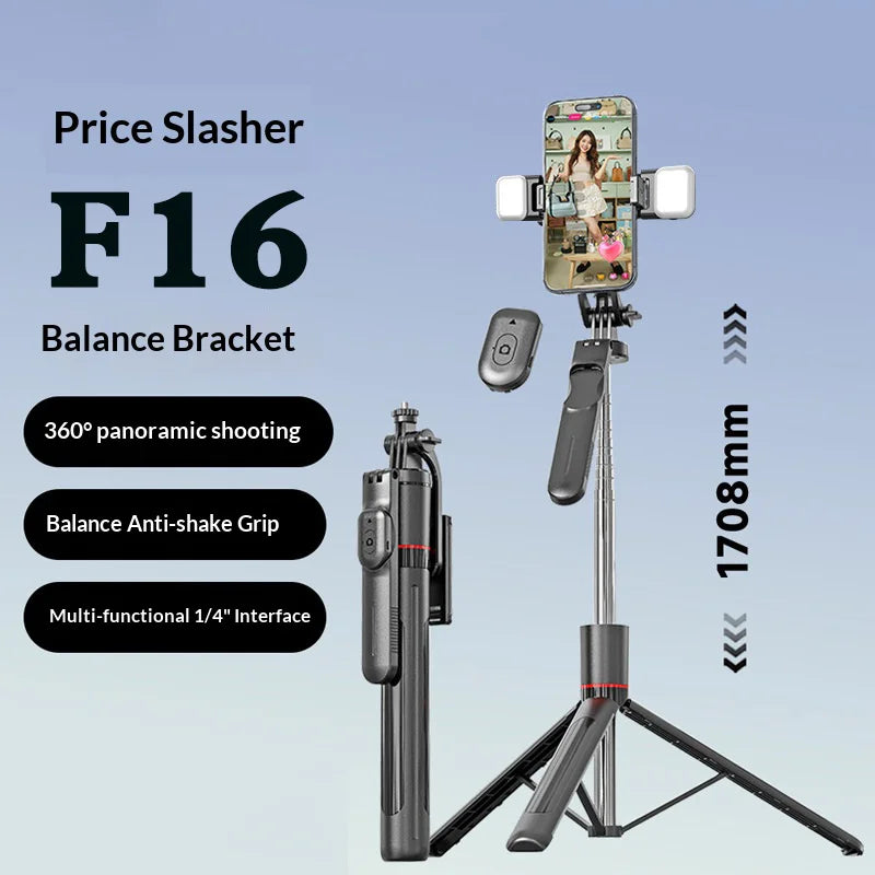 CYKE F16 Handheld Selfie Stick Extendable Tripod Stand with Bluetooth-compatible Remote for Live Streaming - 5