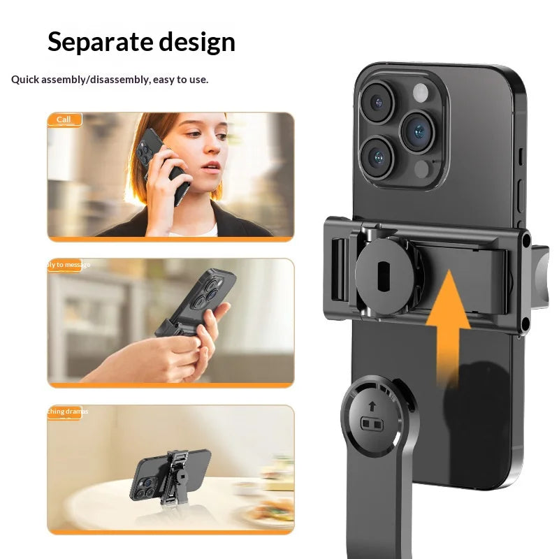 CYKE Q21S For Smartphone Bluetooth-compatible Selfie Stick with Fill Light Mini Tripod for Live Streaming Vlogging - Black - 4