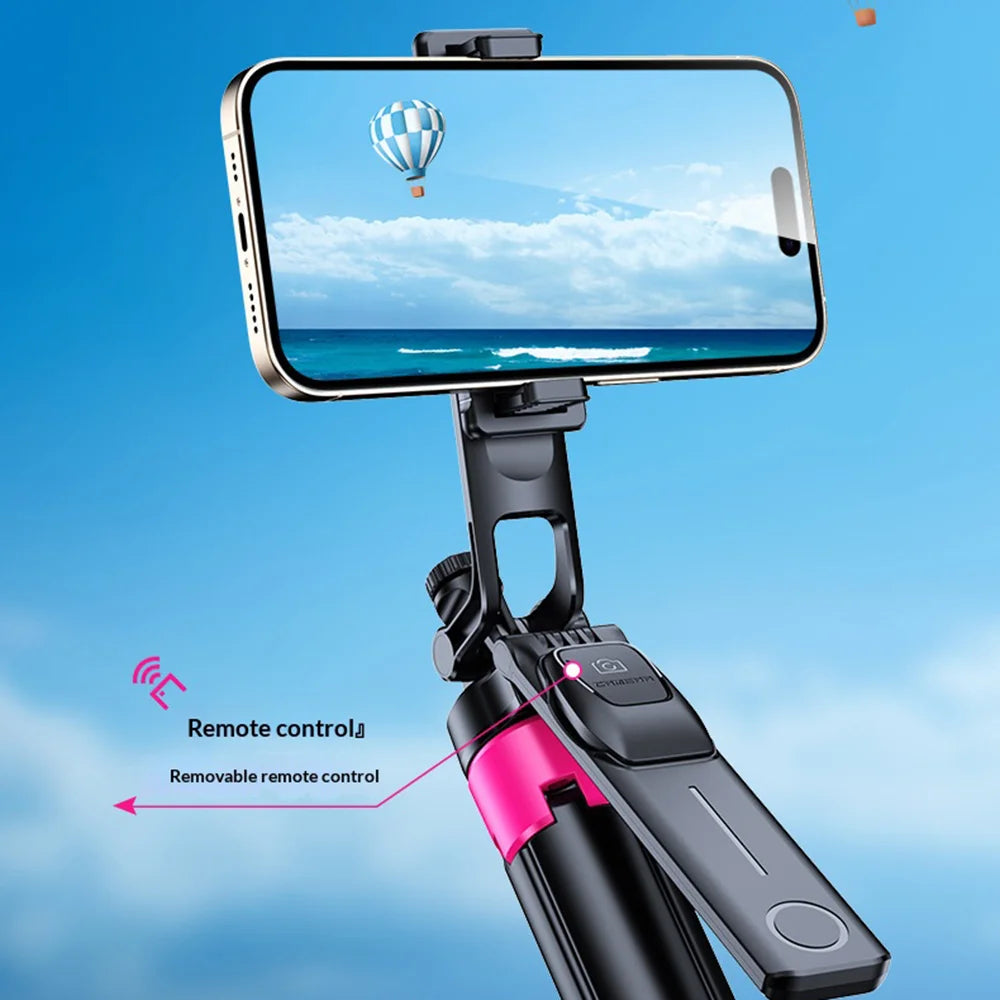 CYKE SS1 Phone Tripod 165cm Extendable Selfie Stick 4-Leg Stable Stand with Bluetooth-compatible Remote - Black - 6