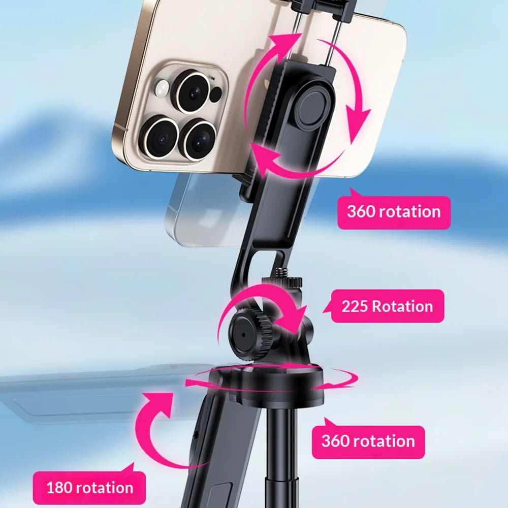 CYKE SS1 Phone Tripod 165cm Extendable Selfie Stick 4-Leg Stable Stand with Bluetooth-compatible Remote - Black - 7