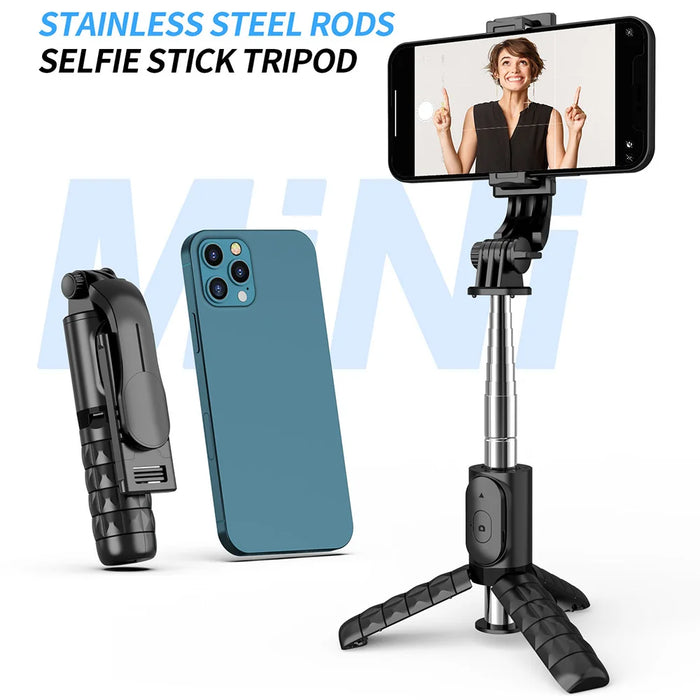 CYKE Q11S 2 in 1 7-section Extendable Stainless Steel Tripod Foldable Selfie Stick with 3-color LED Fill Light - 7