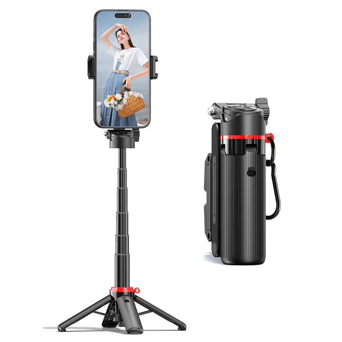 CYKE F07 Portable Selfie Stick Pop-up 4-leg Tripod Stand with Bluetooth-compatible Remote - Without Fill Light - 1
