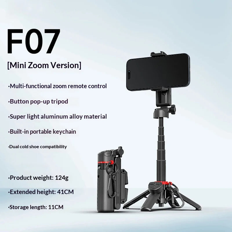 CYKE F07 Portable Selfie Stick Pop-up 4-leg Tripod Stand with Bluetooth-compatible Remote - Without Fill Light - 3