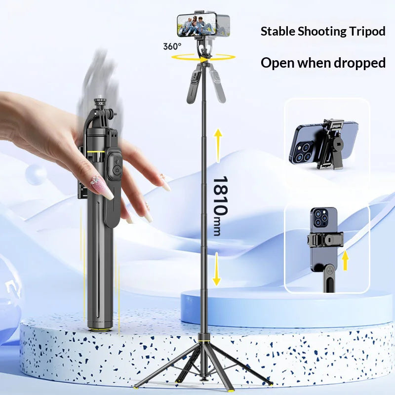 CYKE TT18 For Smartphones 360 Degree Panoramic Gimbal Selfie Stick 1810mm Extended Tripod with Remote - Without Fill Light - 3