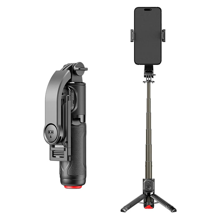 CYKE TT21 For Smartphone 7 Section Extendable Selfie Stick One-Touch Pop-up Tripod with Bluetooth-compatible Remote - Without Fill Light - 1