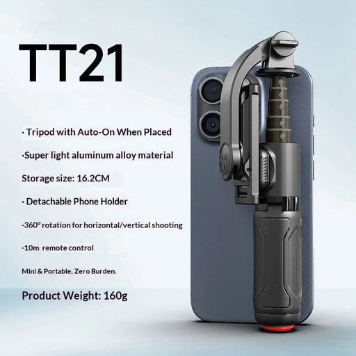 CYKE TT21 For Smartphone 7 Section Extendable Selfie Stick One-Touch Pop-up Tripod with Bluetooth-compatible Remote - Without Fill Light - 2