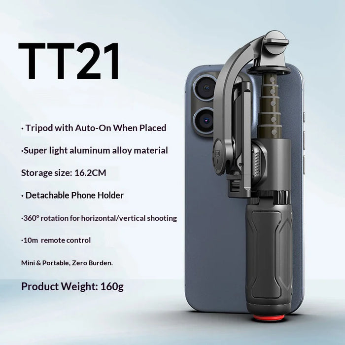 CYKE TT21 For Smartphone 7 Section Extendable Selfie Stick One-Touch Pop-up Tripod with Bluetooth-compatible Remote - Without Fill Light - 2