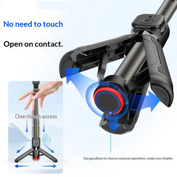 CYKE TT21 For Smartphone 7 Section Extendable Selfie Stick One-Touch Pop-up Tripod with Bluetooth-compatible Remote - Without Fill Light - 3
