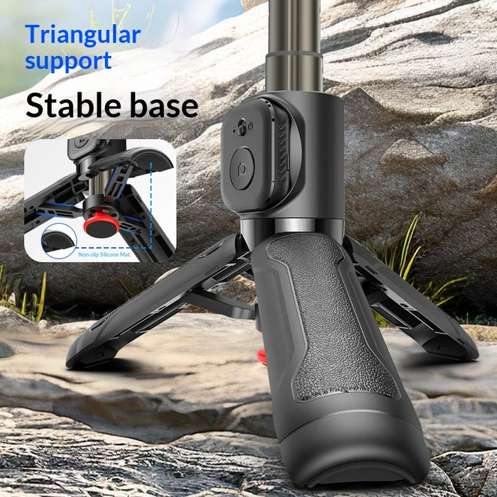 CYKE TT21 For Smartphone 7 Section Extendable Selfie Stick One-Touch Pop-up Tripod with Bluetooth-compatible Remote - Without Fill Light - 6