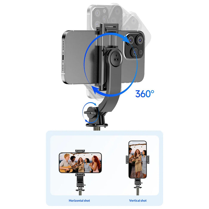 CYKE TT21 For Smartphone 7 Section Extendable Selfie Stick One-Touch Pop-up Tripod with Bluetooth-compatible Remote - Without Fill Light - 7