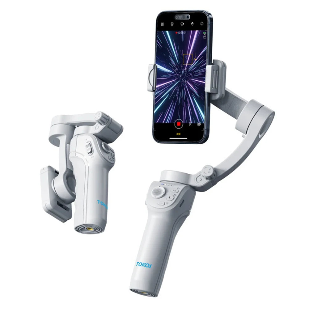 TOKQI M01 Anti-shake AI Face Tracking Handheld 3-Axis Gimbal Stabilizer Built-in LED Fill Light for Smartphone - 1
