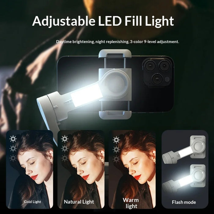 TOKQI M01 Anti-shake AI Face Tracking Handheld 3-Axis Gimbal Stabilizer Built-in LED Fill Light for Smartphone - 3