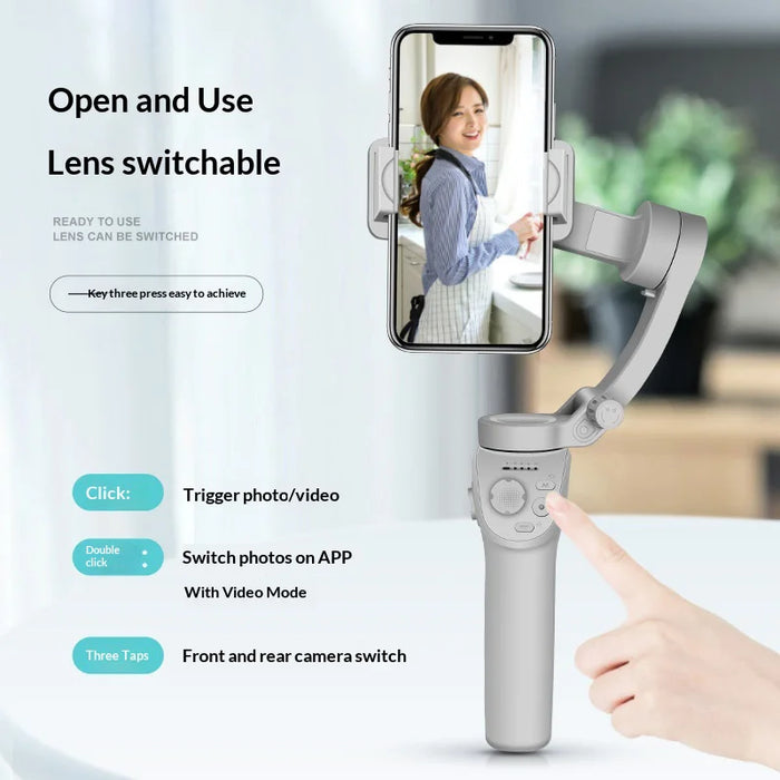 TOKQI M01 Anti-shake AI Face Tracking Handheld 3-Axis Gimbal Stabilizer Built-in LED Fill Light for Smartphone - 5