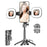P15-Y Mini Selfie Stick with Dual Square Lights  /  Remote Control, Portable Extendable Phone Tripod Stand - Black - 1