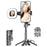 P15-Y Mini Selfie Stick with Single Square Lights  /  Remote Control, Portable Extendable Phone Tripod Stand - Black - 1